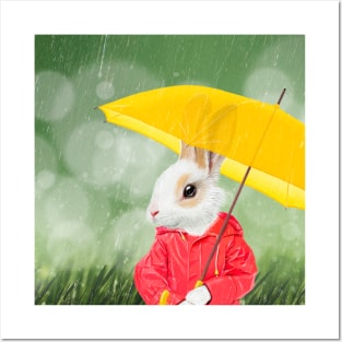 It's raining, little bunny Posters and Art